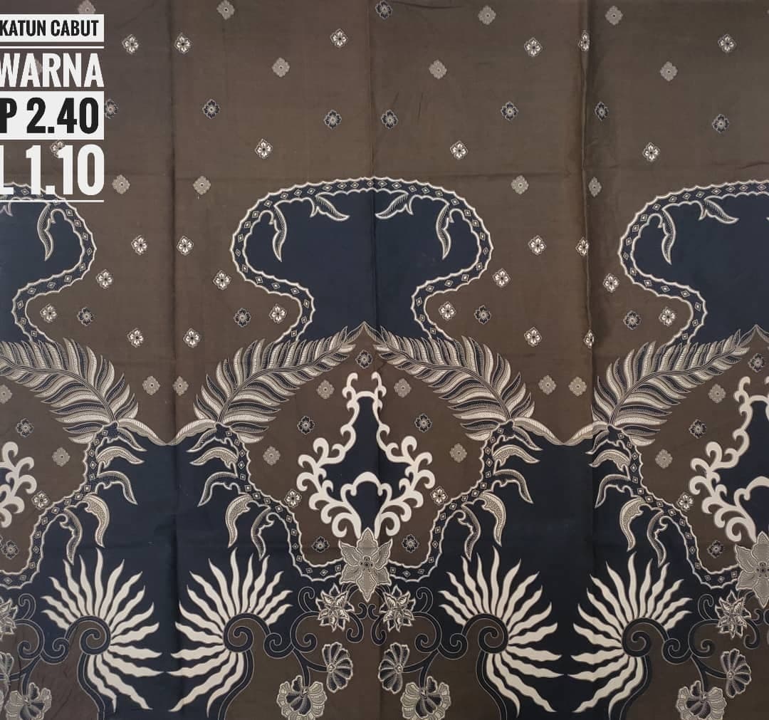 Batik Katun Cabut Abu Cokelat